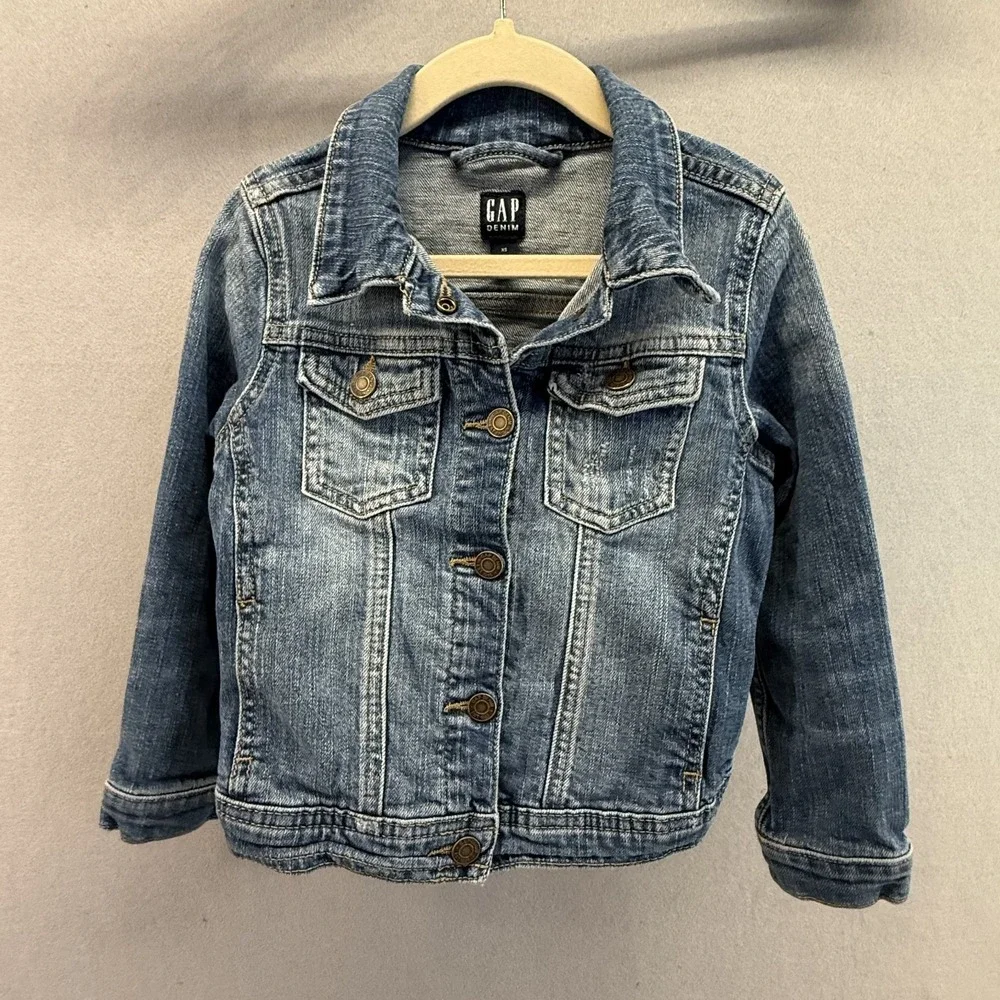 Baby GAP‎ XS Denim Jean Jacket TODDLER Girls Boys Blue Trucker